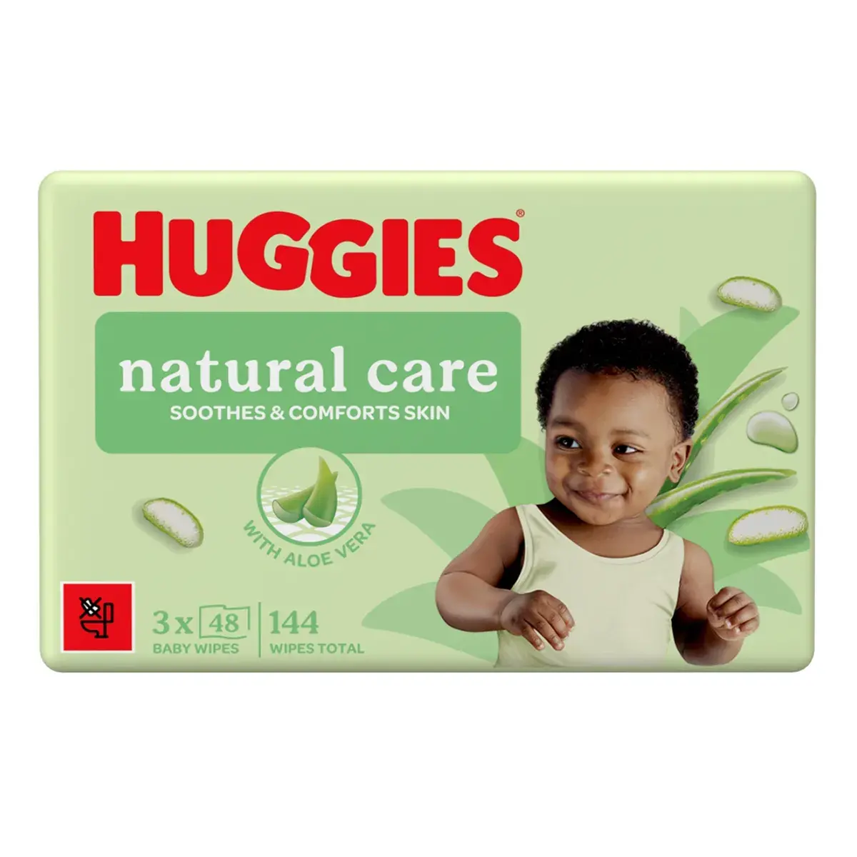 Вологі серветки без пластику Huggies N'Care Triplo 3х48 шт (2430941)