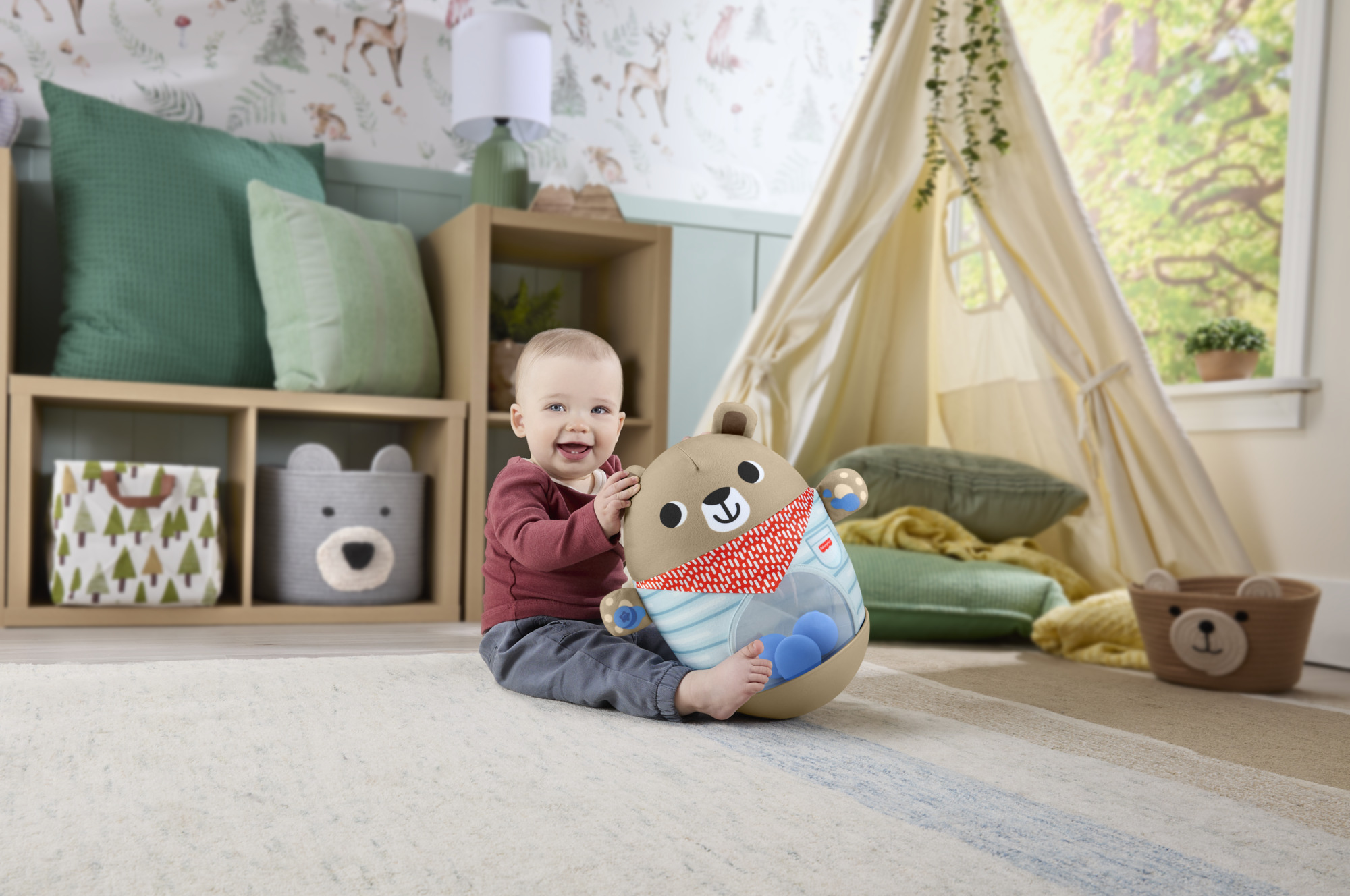 Надувна розвиваюча іграшка Fisher-Price Ведмедик-неваляйко (JLB83) — фото 6