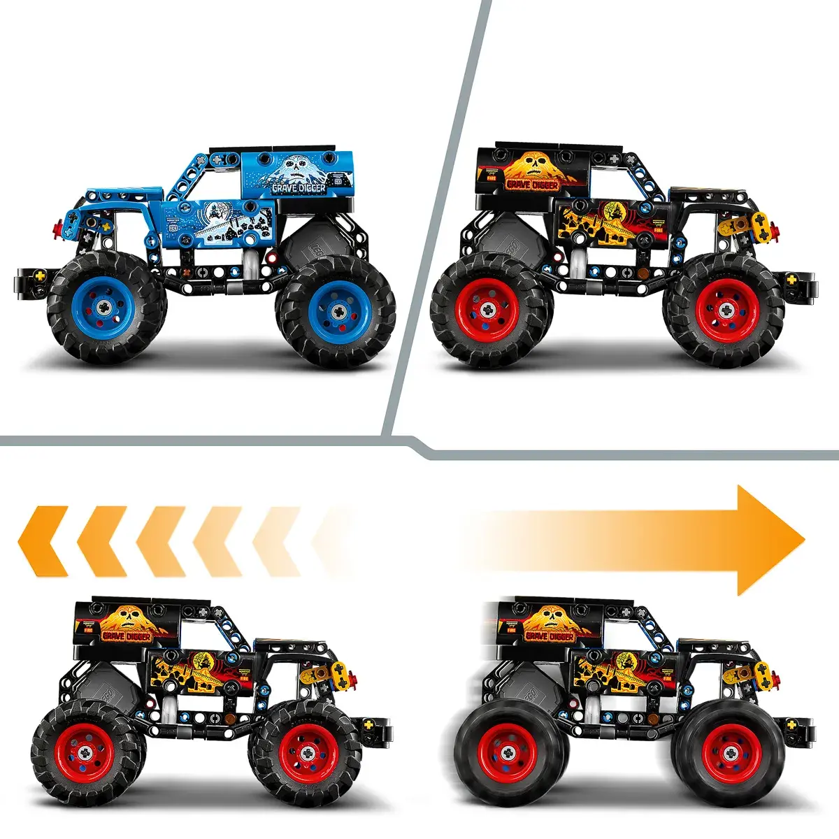 LEGO Technic Monster Jam Grave Digger Вогонь і лід 42219 — фото 11