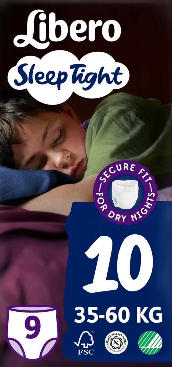 Підгузки-трусики Libero Sleep Tight 10 (35-60 кг) 9 шт 8387