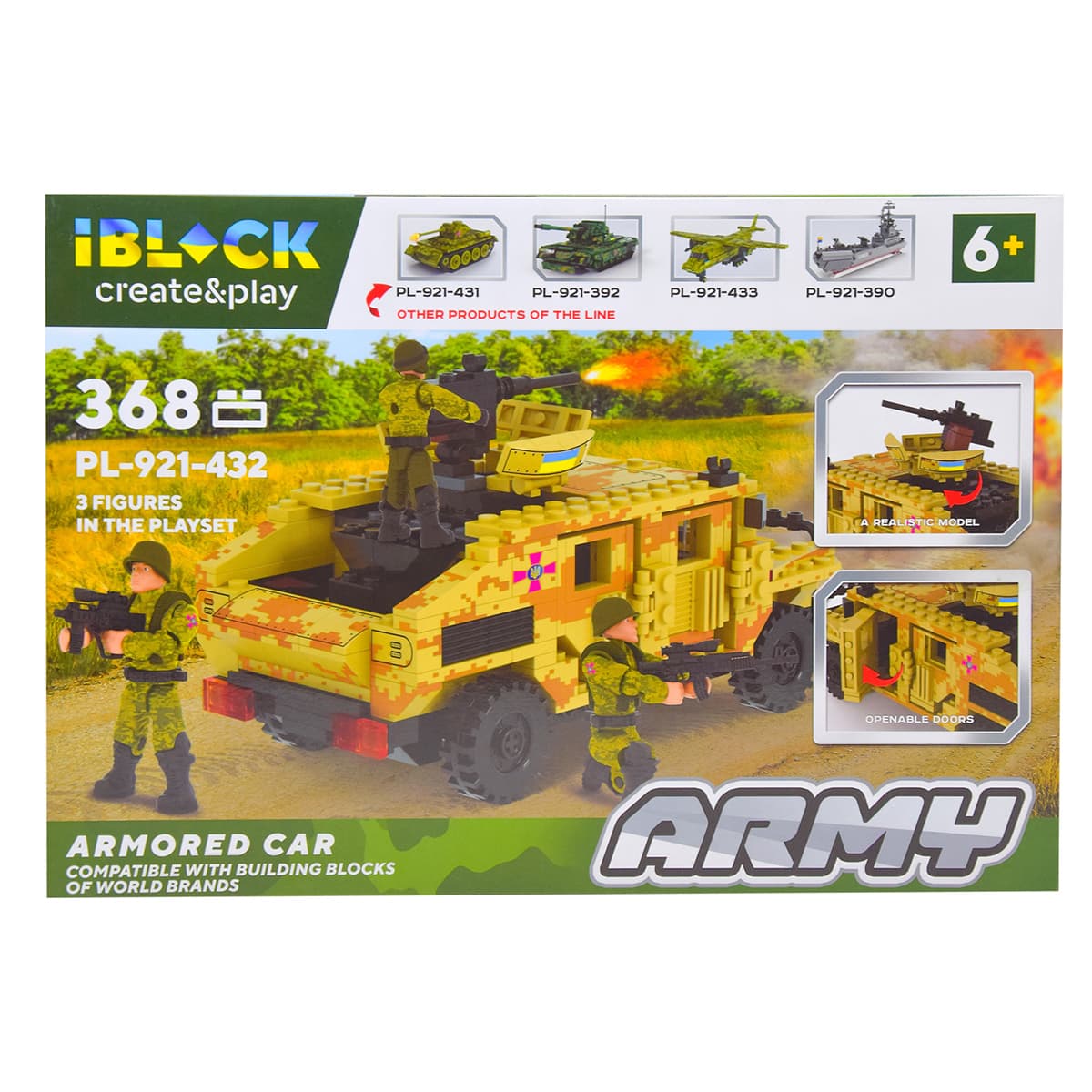 Конструктор Iblock Броньований автомобіль 368 ел, PL-921-432