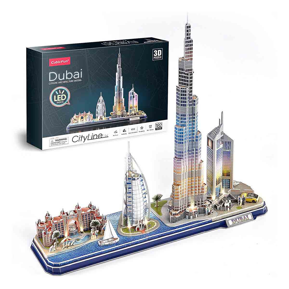 Пазл 3D CubicFun City Line Дубай з LED-підсвічуванням, L523H