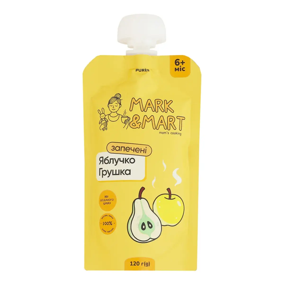 Пюре фруктове Mark&Mart Запечене яблуко Груша 120 г