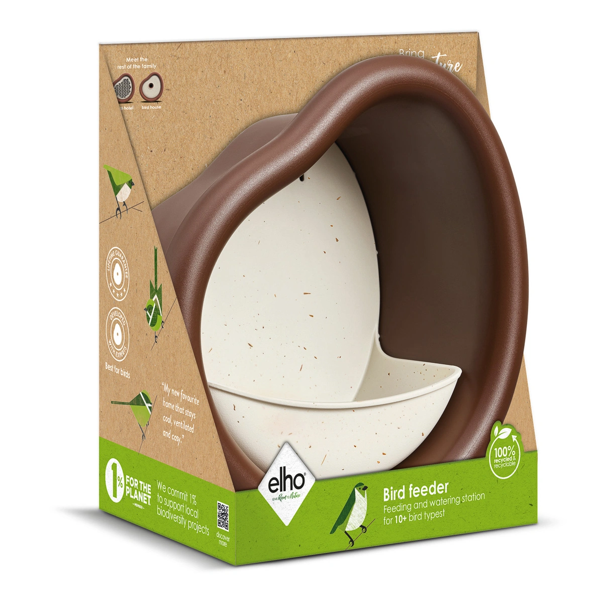 Годівниця для птахів Elho Organic коричнева (555306) — фото 2