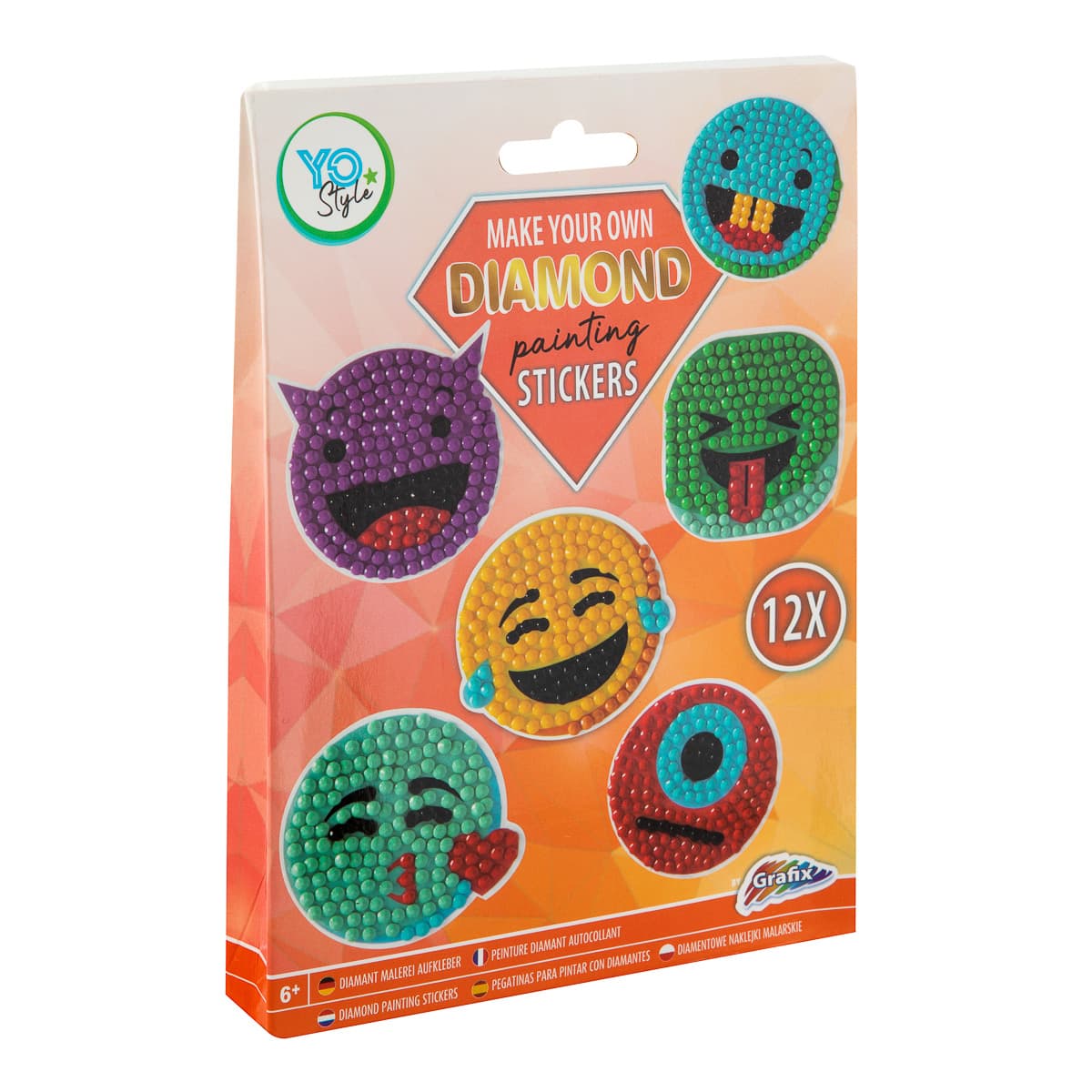 Набір для творчості Grafix Алмазні наклейки Smileys 12 шт, 260004_2