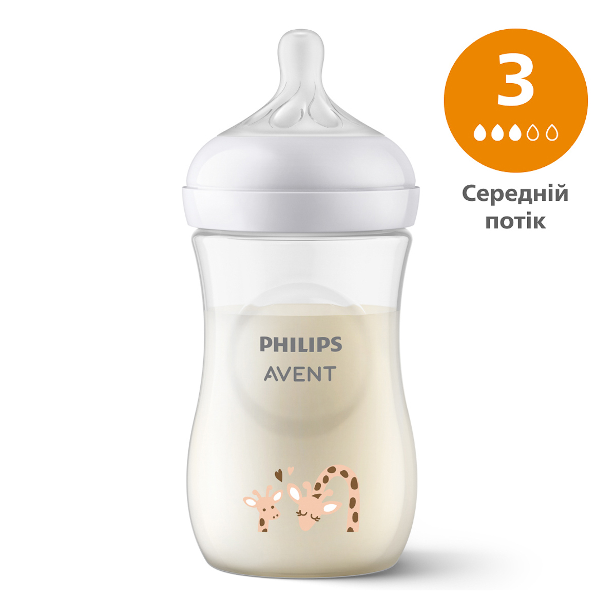 Пластикова пляшечка Philips Avent Natural Жираф 260 мл SCY903/66