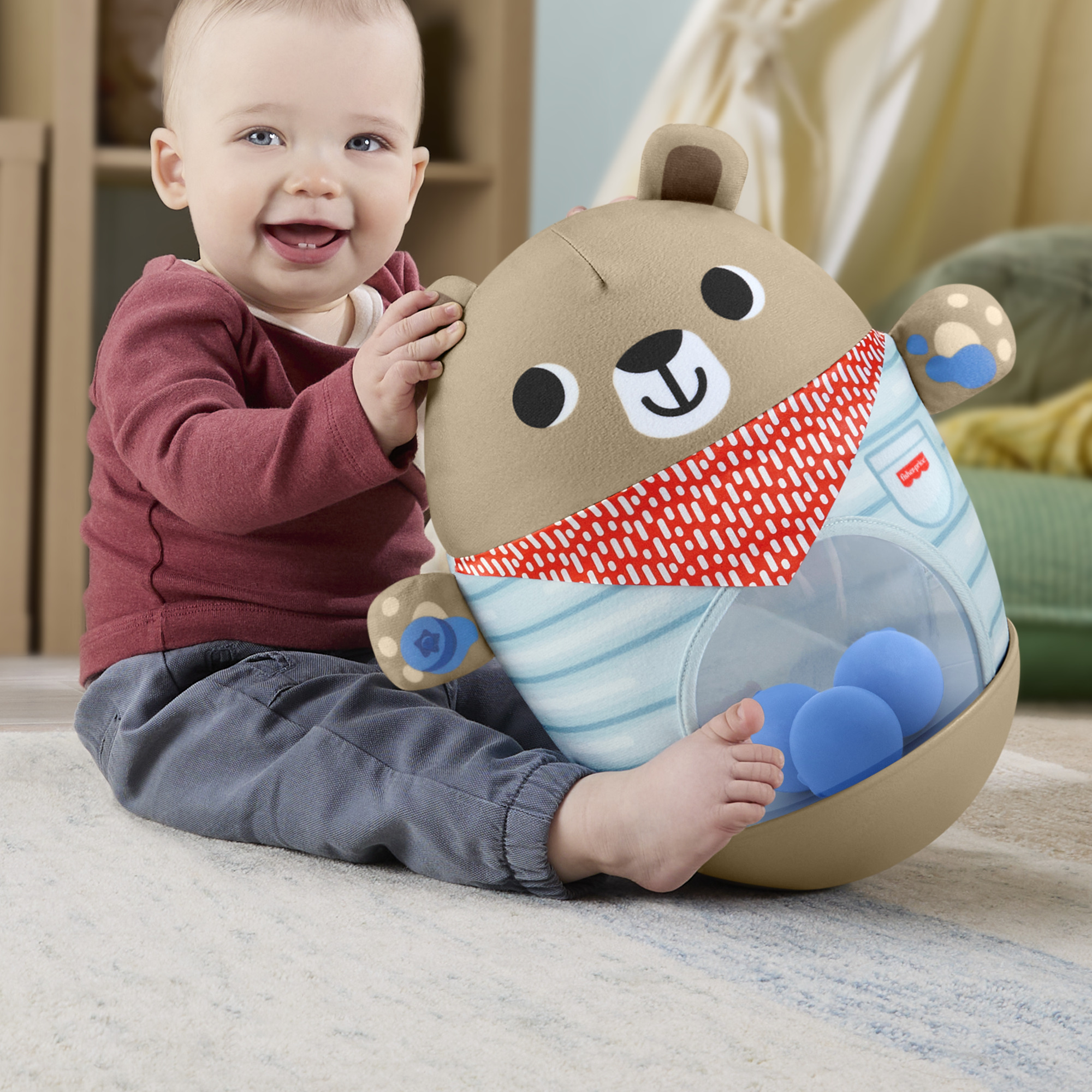 Надувна розвиваюча іграшка Fisher-Price Ведмедик-неваляйко (JLB83) — фото 9