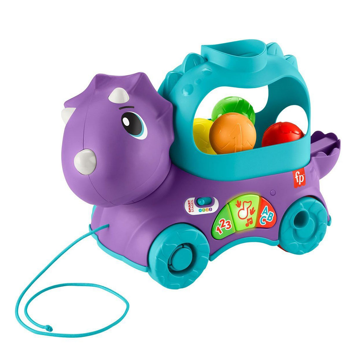 Іграшка-каталка Fisher-Price Веселий трицератопс, HNR53 — фото 3