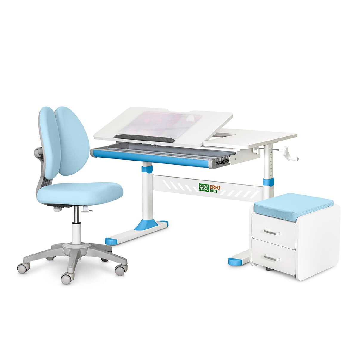 Комплект меблів ErgoKids Парта Крісло Тумба L TH-310 Blue