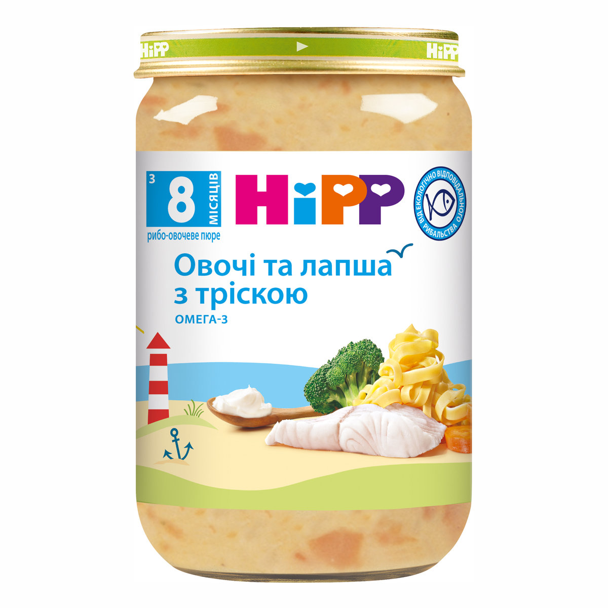 Пюре HiPP Овочі Локша Тріска 220 г