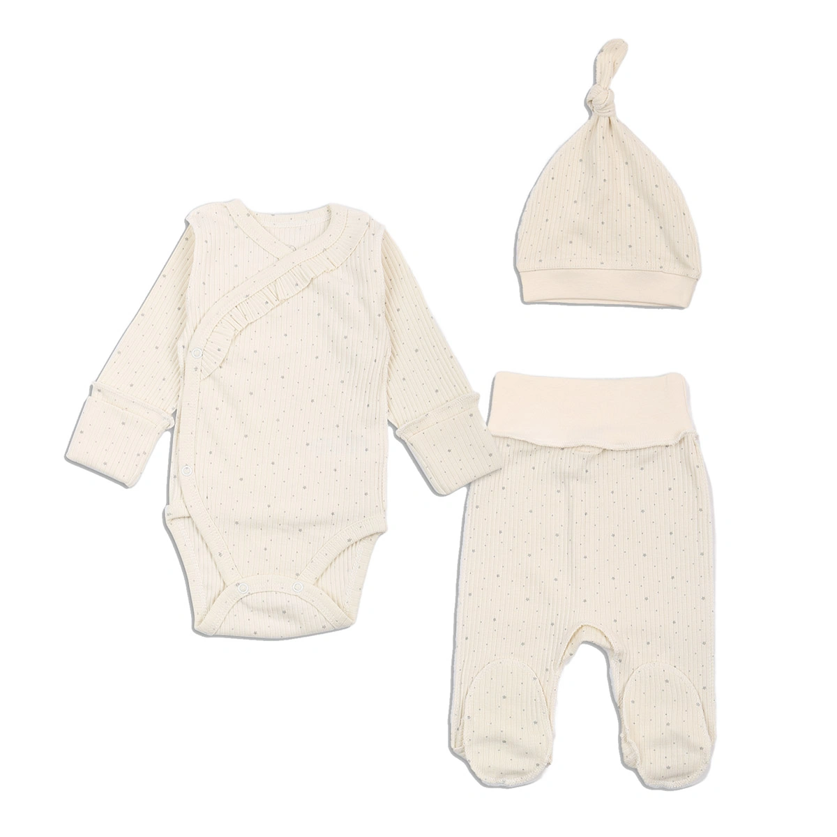 Комплект Flamingo Боді Повзунки Шапочка 209-121 Milk