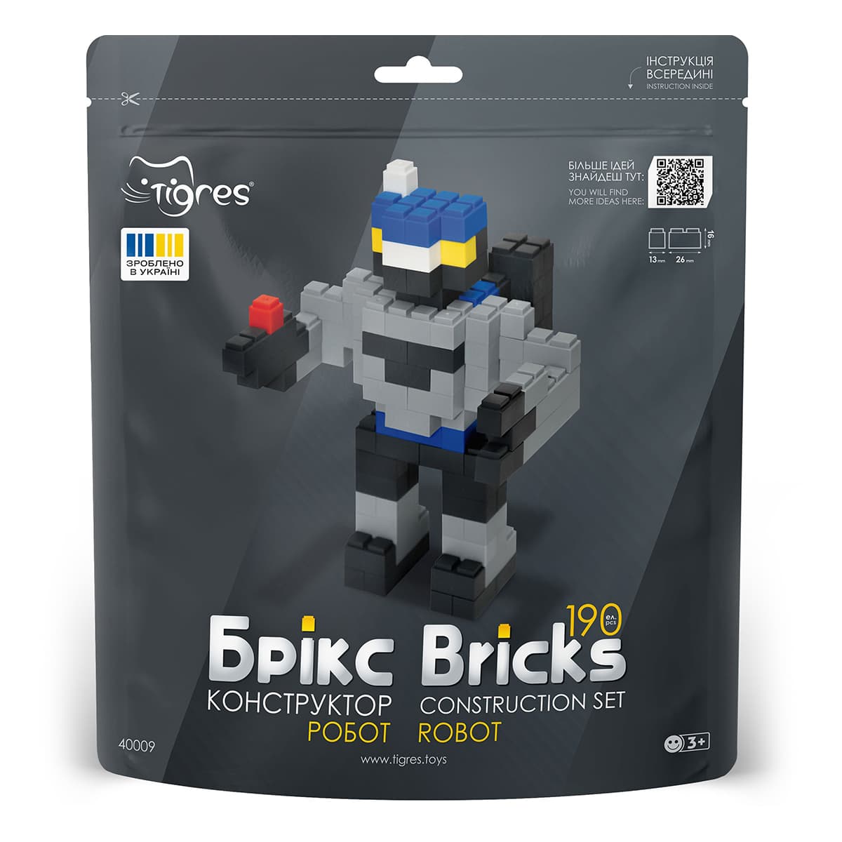 Конструктор Tigres Bricks Робот 190 ел, 40009