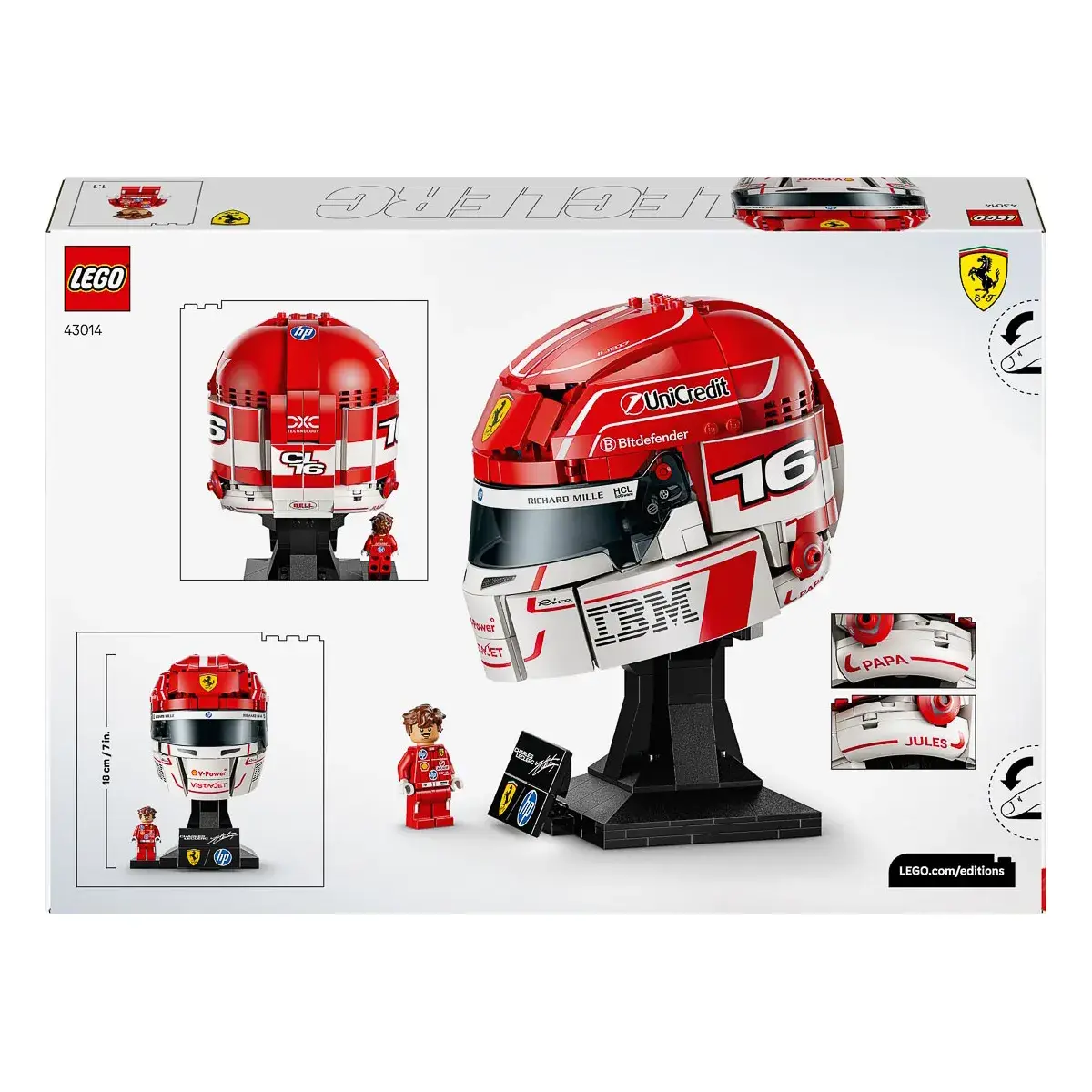 LEGO Editions Formula 1 Шолом Шарля Леклера з команди Scuderia Ferrari HP 43014 — фото 8