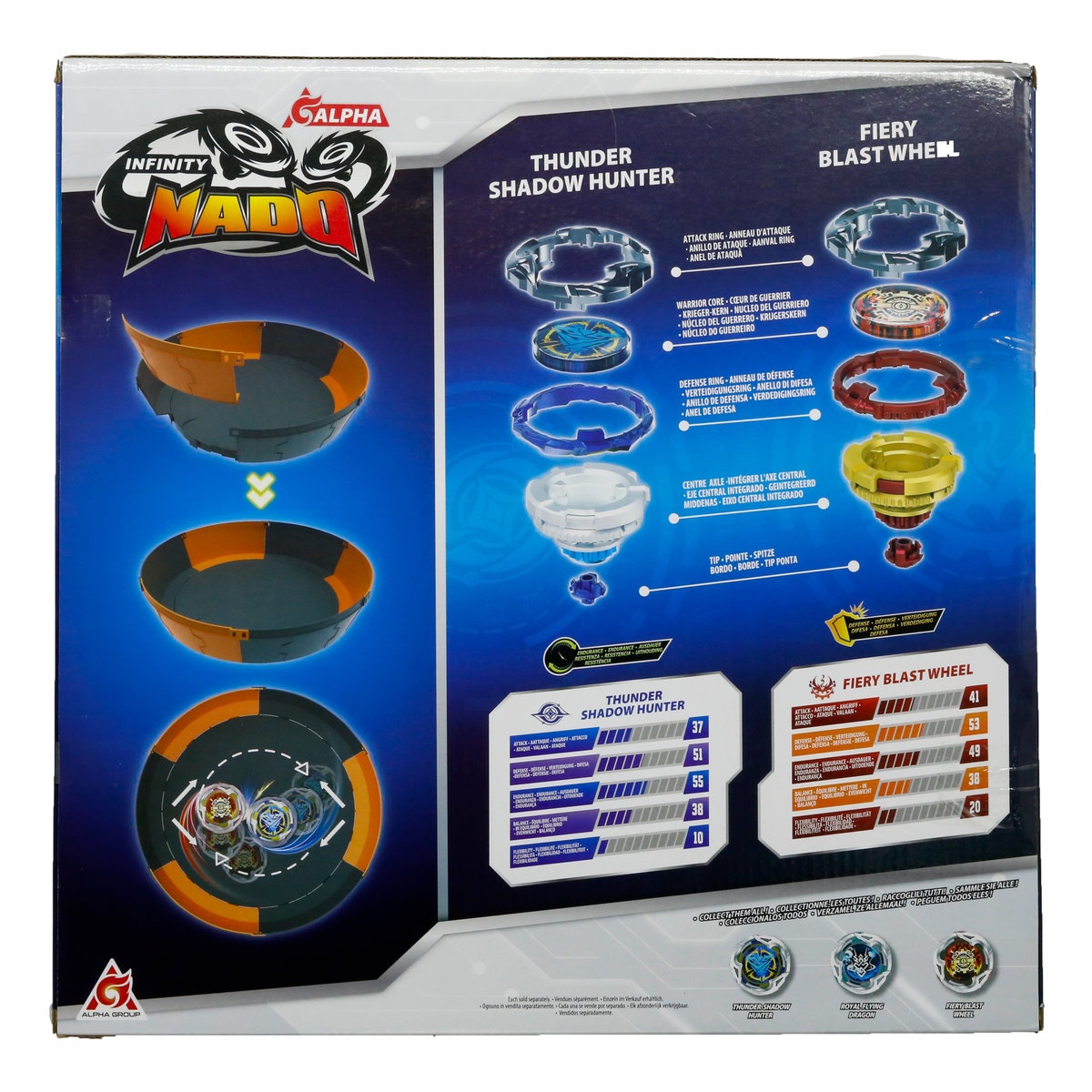 Набір Infinity Nado VII Power Battle Set Громовий Мисливець Тіней та Вогняне Колесо Вибуху (EU664180) — фото 2