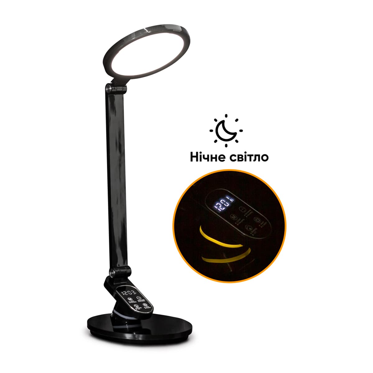 Лампа настільна світлодіодна Mealux DL-410 Black — фото 2