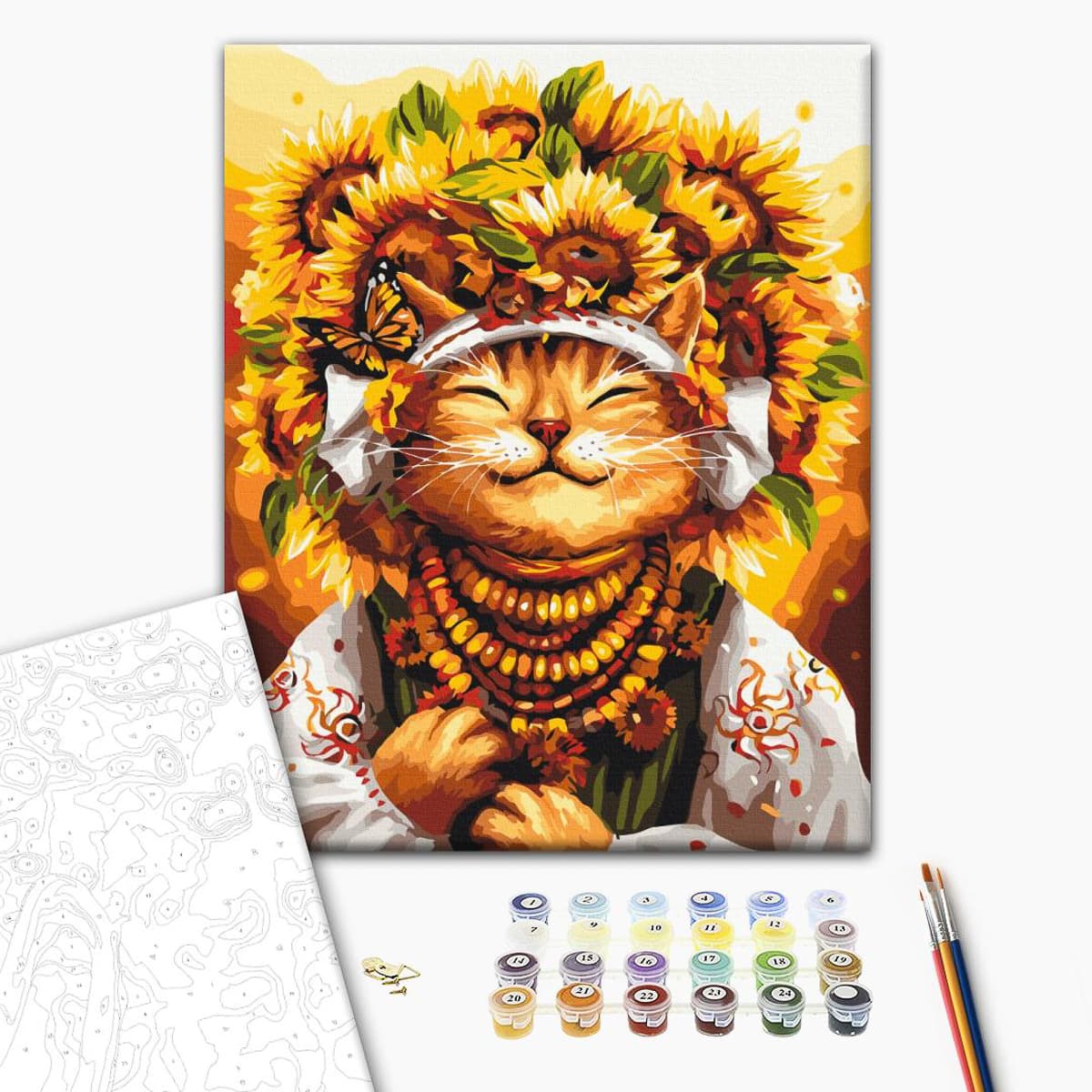 Картина за номерами Brushme Киця Українське Сонечко, BS53558
