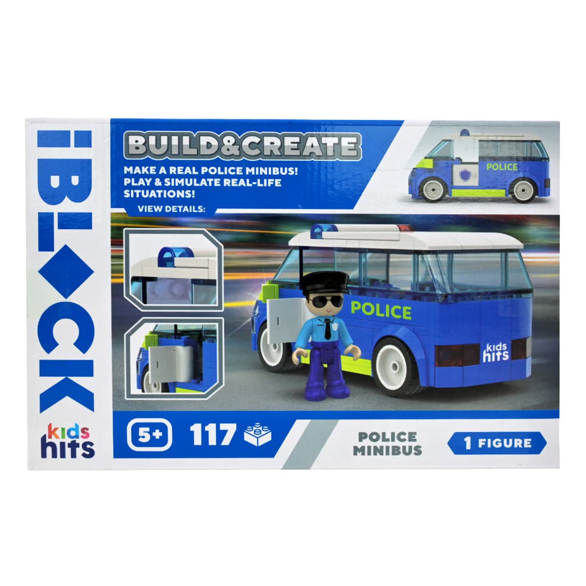 Конструктор Kids Hits IBlock Junior Мікроавтобус поліції 117 ел, KH41/002/4 — фото 2