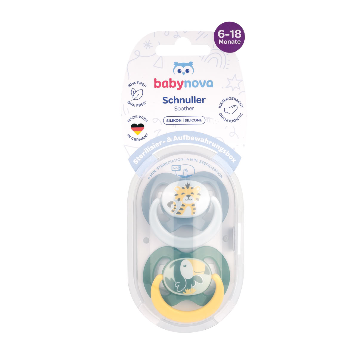 Пустушка babynova силіконова р. 2, 2 шт 28360-2