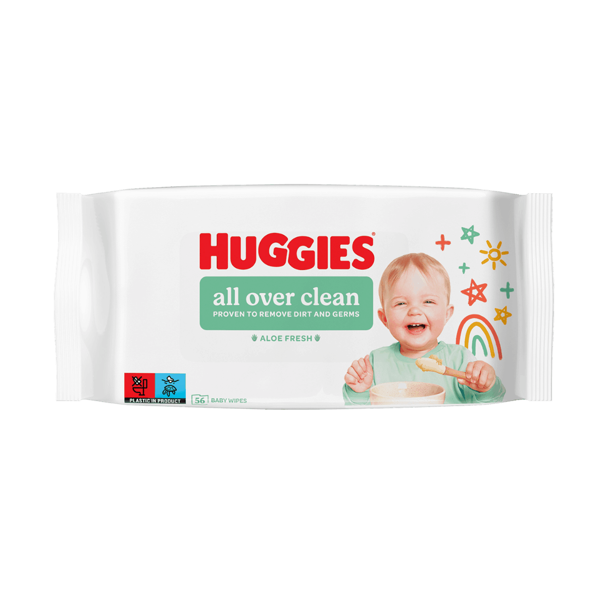 Дитячі вологі серветки Huggies Over Clean 56 шт 2439128