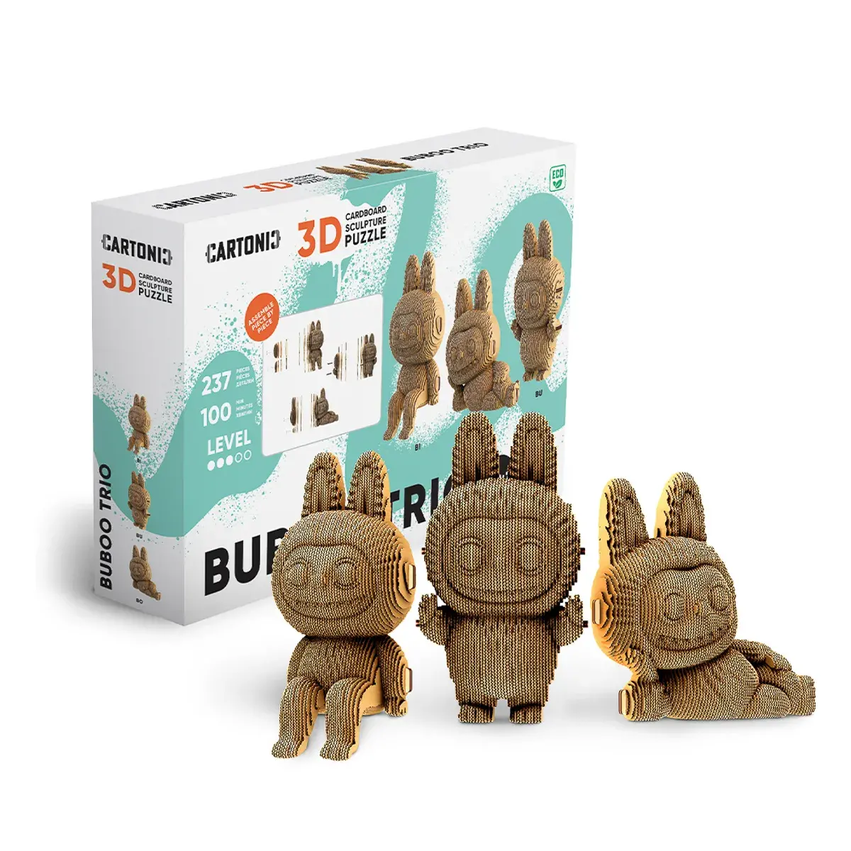 Картонний конструктор Cartonic 3D Puzzle Buboo Trio 237 ел CARTTRIOBUBOO