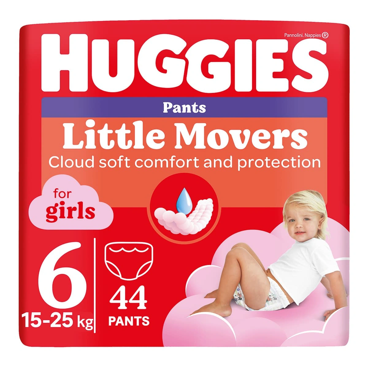 Підгузки-трусики Huggies Pants Little Movers 6 for girl 15-25 кг 44 шт 2758651