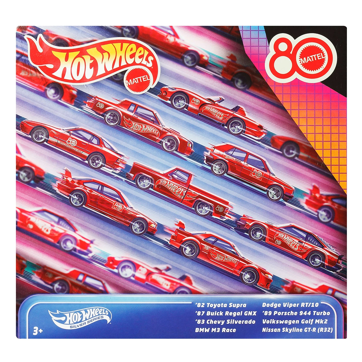Тематичний набір із 8 машинок Hot Wheels 80 років драйву Mattel — фото 2