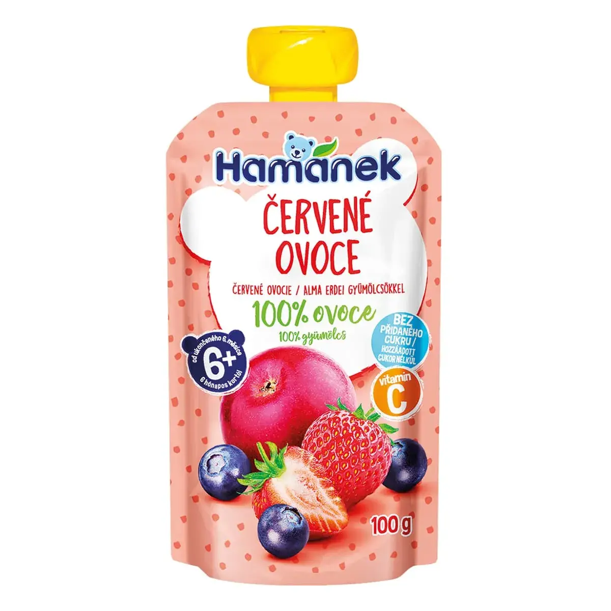 Пюре Hamanek Яблуко Чорниця Полуниця 100 г