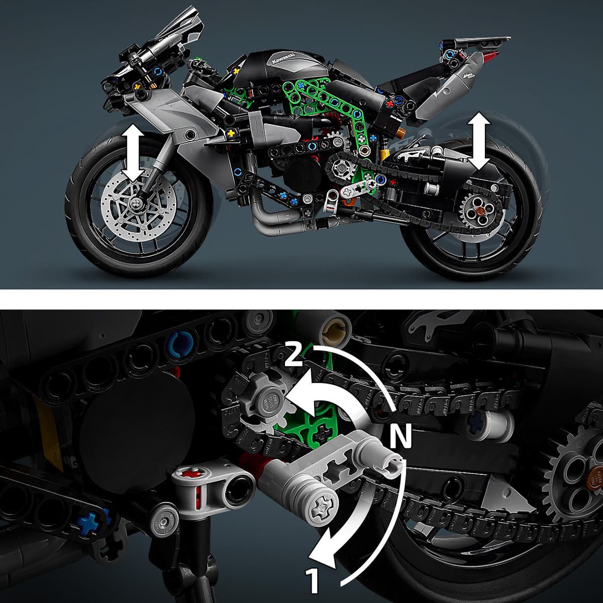 LEGO Technic Мотоцикл Kawasaki Ninja H2R 42170 — фото 6