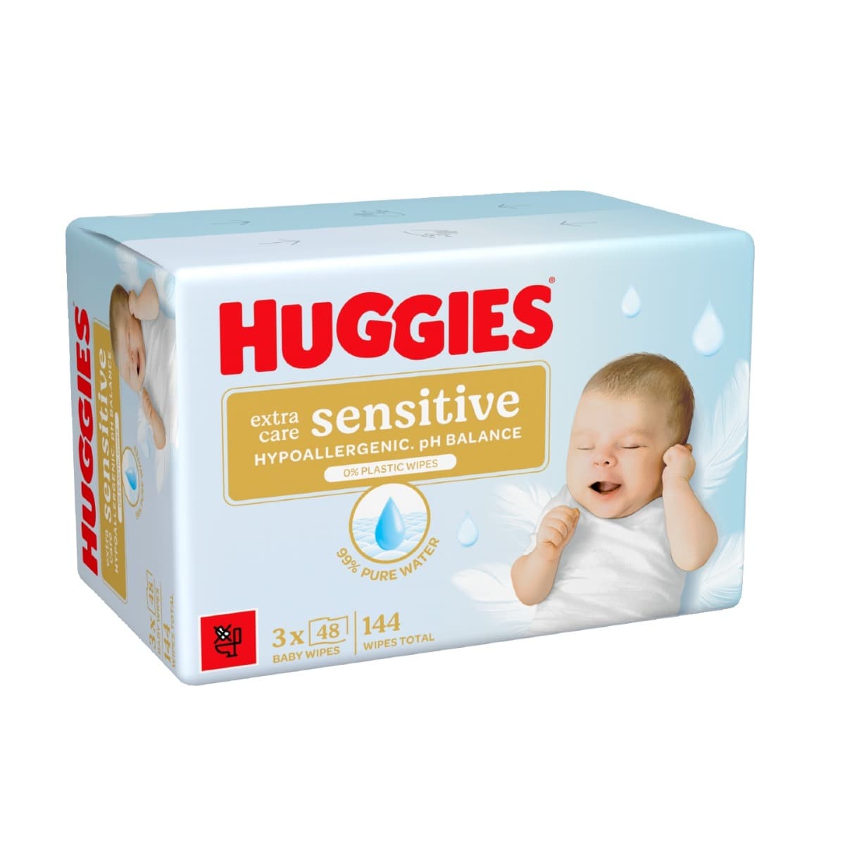 Вологі серветки Huggies Pure ExSens Triplo 144 шт (3х48) 2437311
