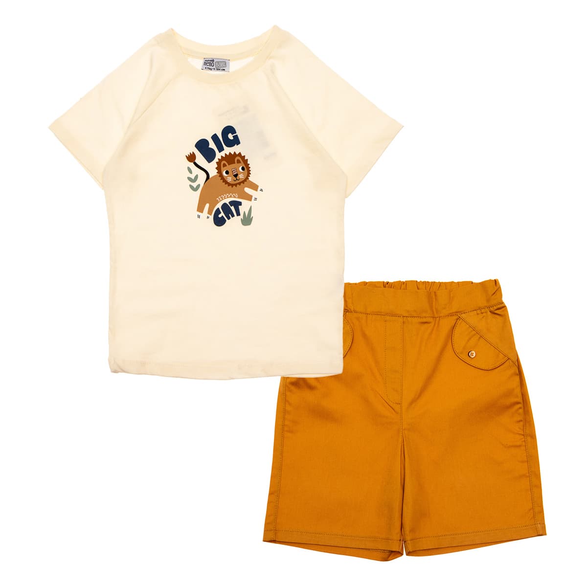 Комплект Hello Baby Футболка Шорти 23YHLBETKM160-01 Milk/Brown