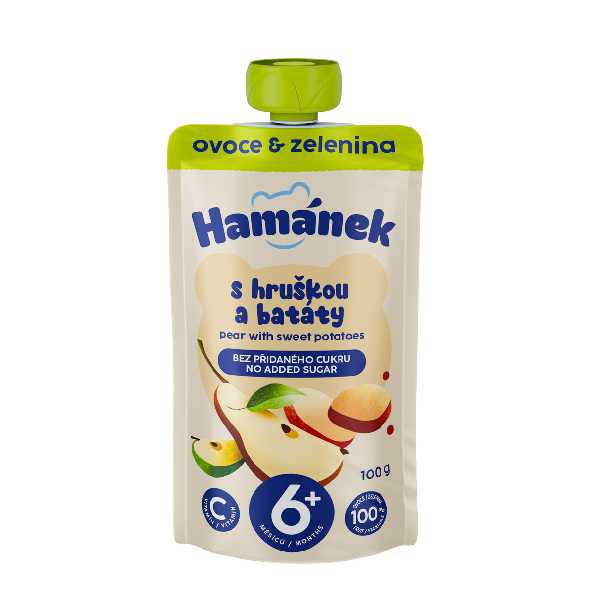 Пюре Hamanek Яблуко Груша Батат 100 г