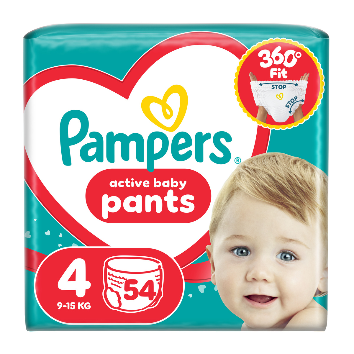 Підгузки-трусики Pampers Active Baby Pants Розмір 4 (9-15 кг) 54 шт 737928