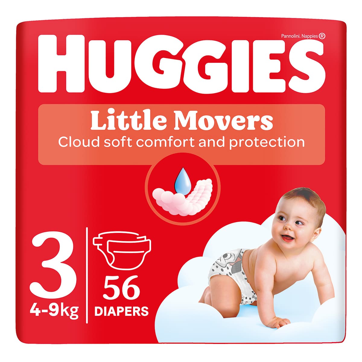Підгузки Huggies Little Movers 3 (4-9 кг) 56 шт 2583841
