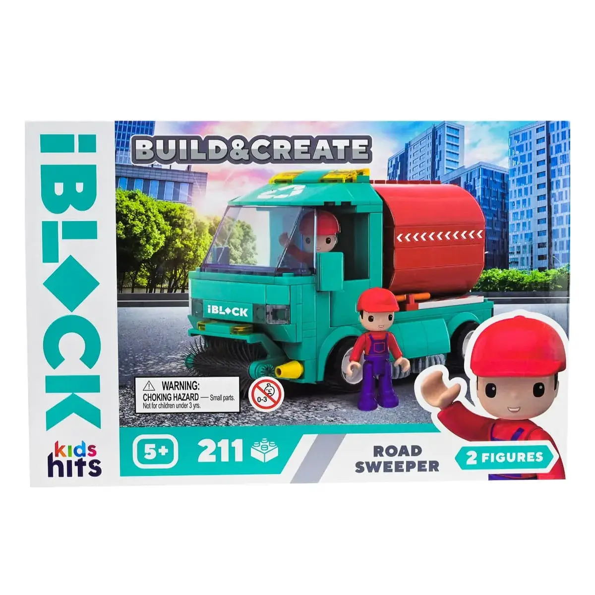 Конструктор Kids Hits IBlock Junior Машина для прибирання доріг 211 ел, KH17/005/3