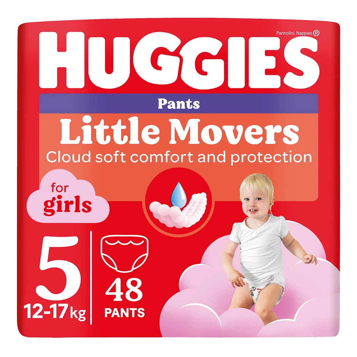 Підгузки-трусики Huggies Pants Little Movers 5 for girl 12-17 кг 48 шт 2758591