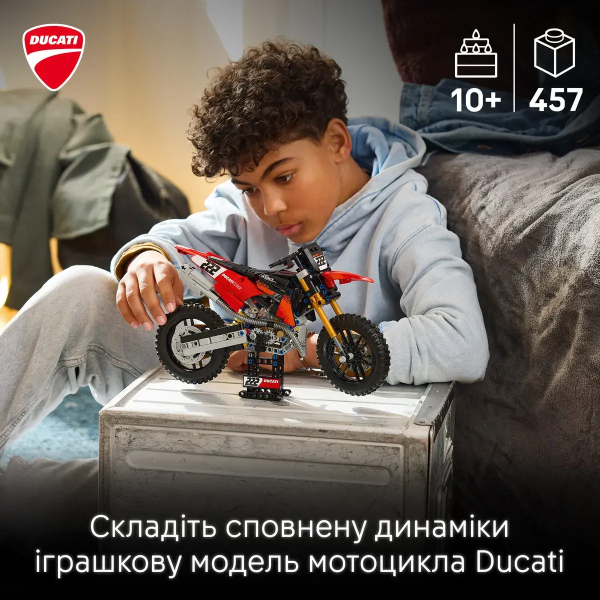LEGO Technic Мотоцикл Ducati Desmo450 MX Factory 42238 — фото 2