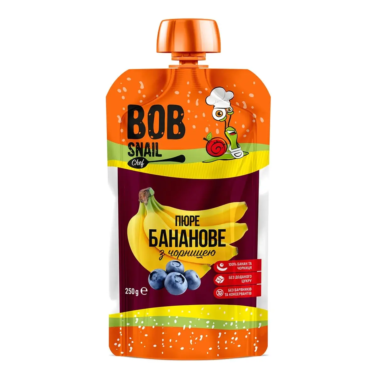 Пюре Bob Snail Банан Чорниця 250 г