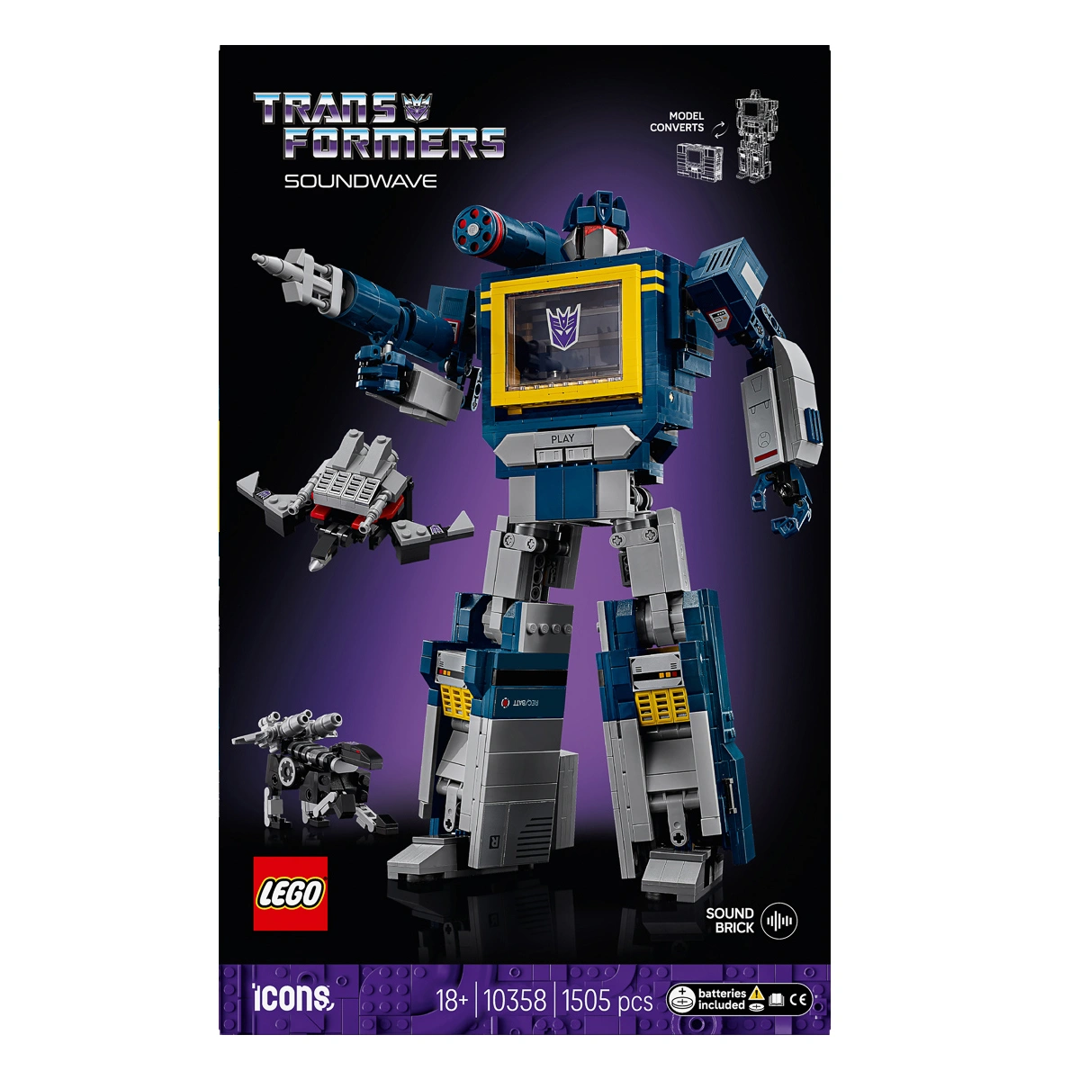 LEGO ICONS Transformers: Саундвейв 10358