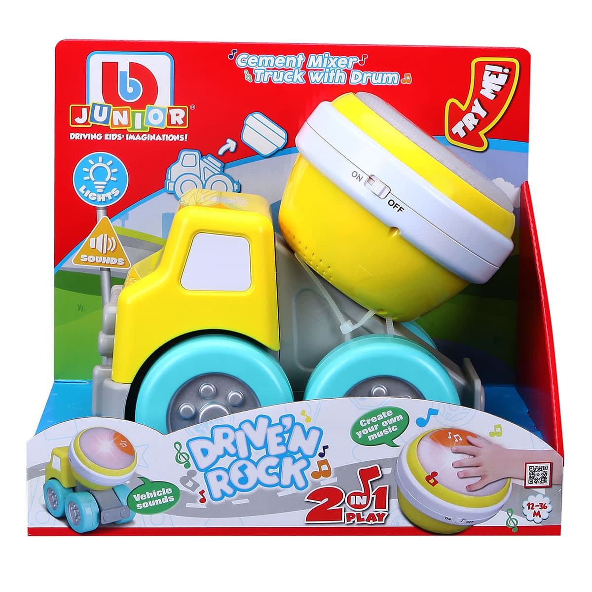Ігрова автомодель Bb Junior Drive'N Rock Бетонозмішувач, 16-89032 — фото 2