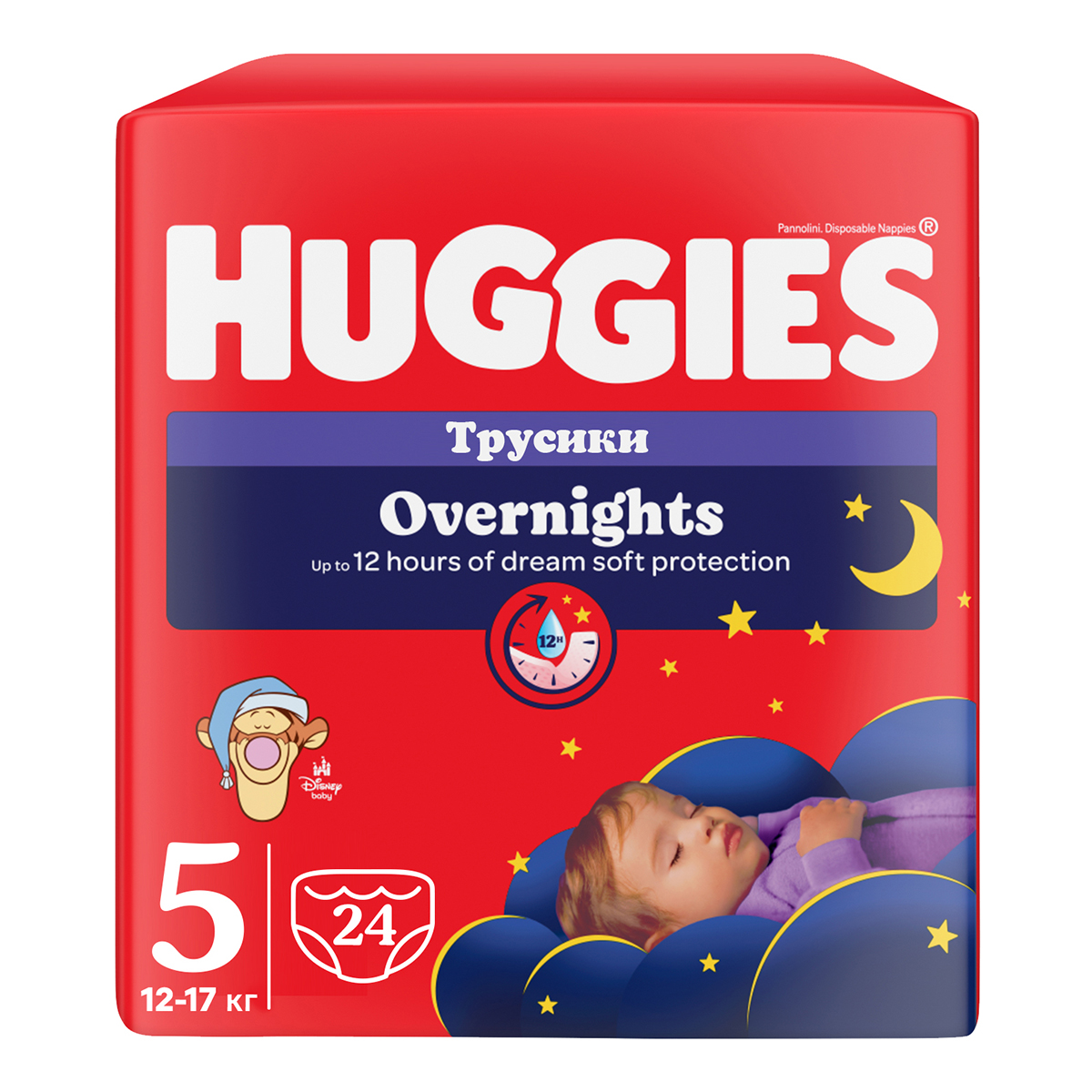 Підгузки-трусики Huggies Overnights 5 (12-17 кг), 24 шт
