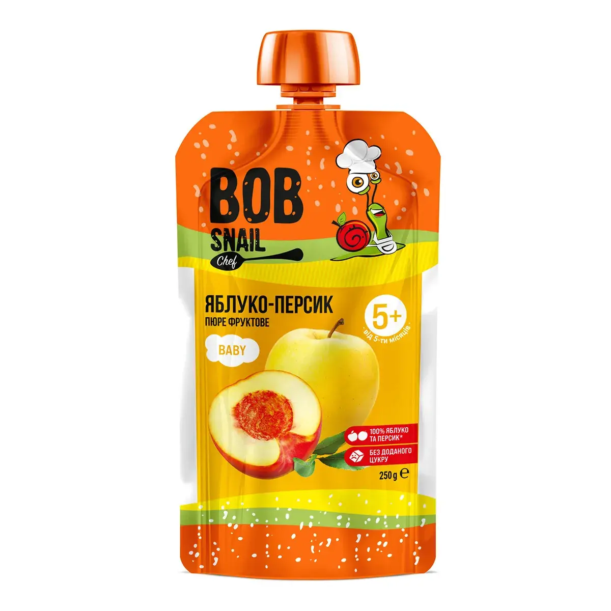 Пюре фруктове Bob Snail Яблуко Персик 250 г