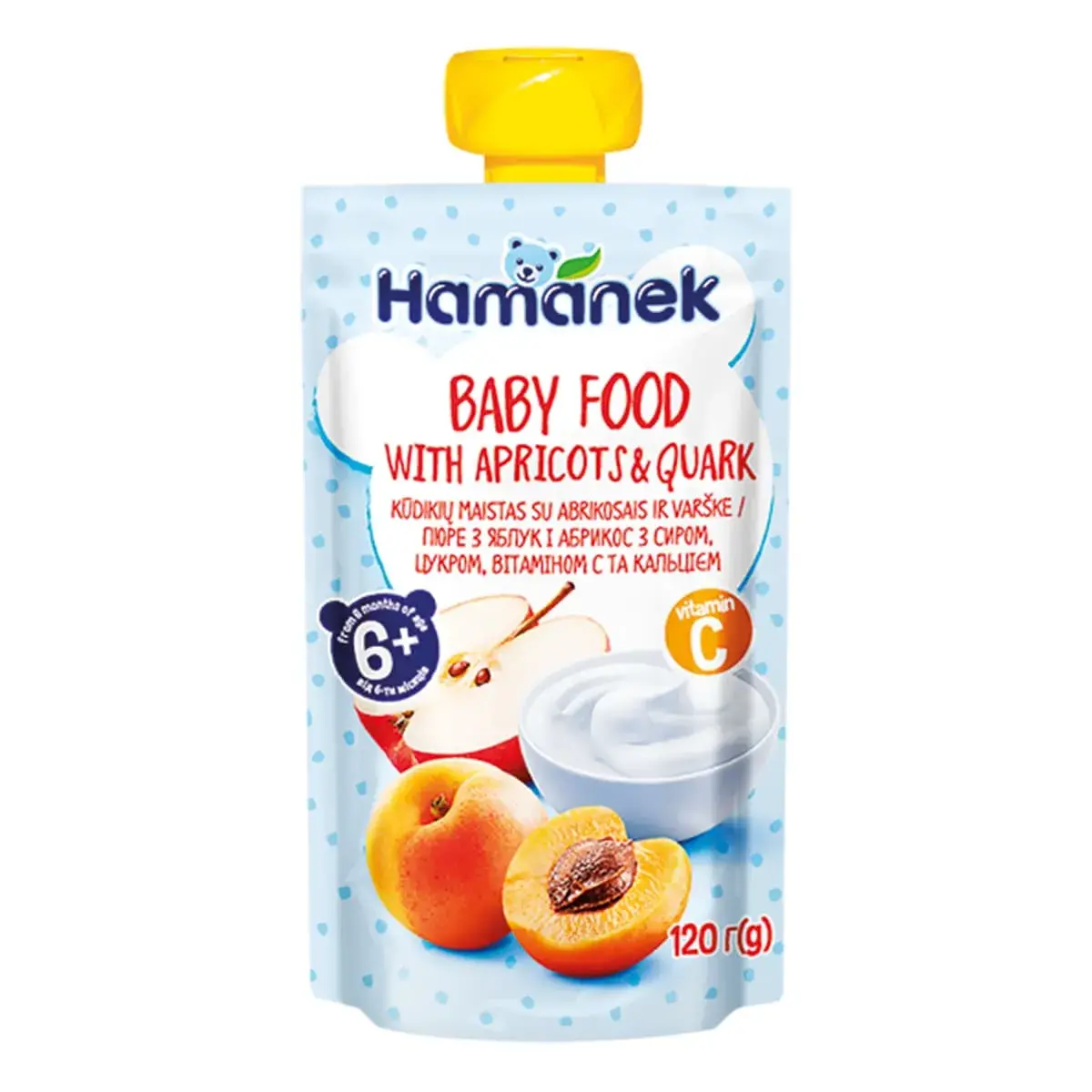 Пюре Hamanek Яблуко Абрикос Сир 120 г