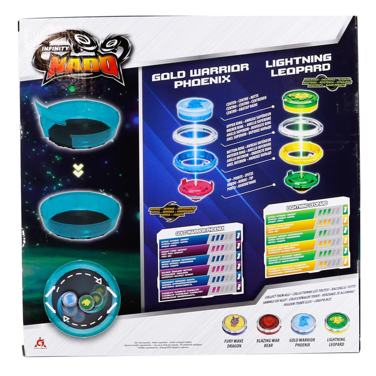 Набір Auldey Infinity Nado VI Starter Battle Set Gold Warrior Phoenix vs Lighting Leopard — фото 4